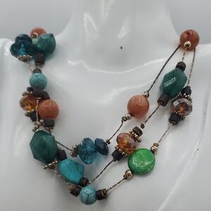 Multicolor Beaded Necklace 24 Inch  N3903